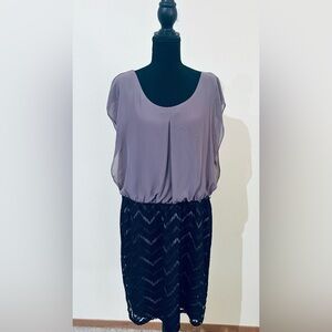 Elegant Purple and Black Dress